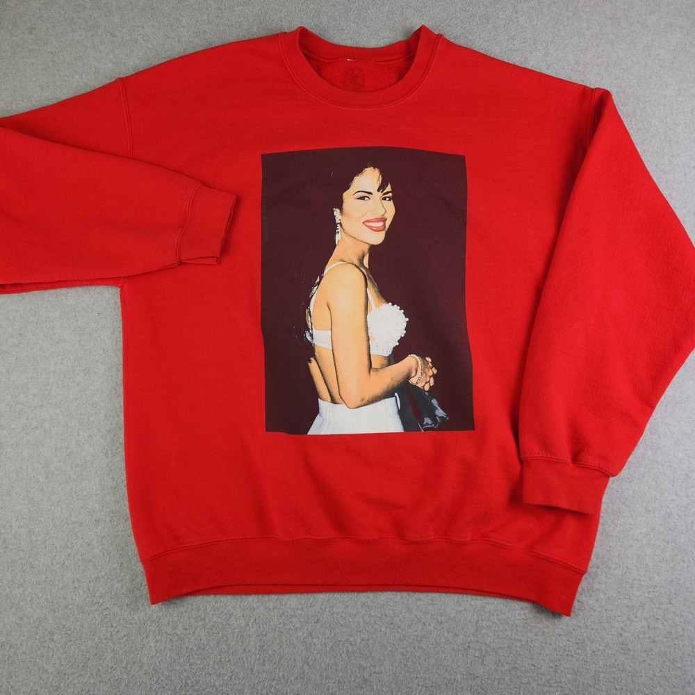 Selena Sweatshirt Mens Size XL Red Graphic Pullover Quote Impossible Is Possible